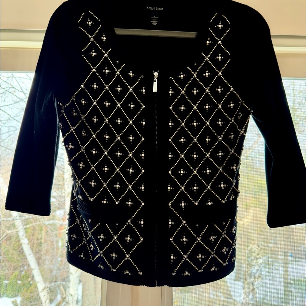 White House Black Market Black Studded Blazer